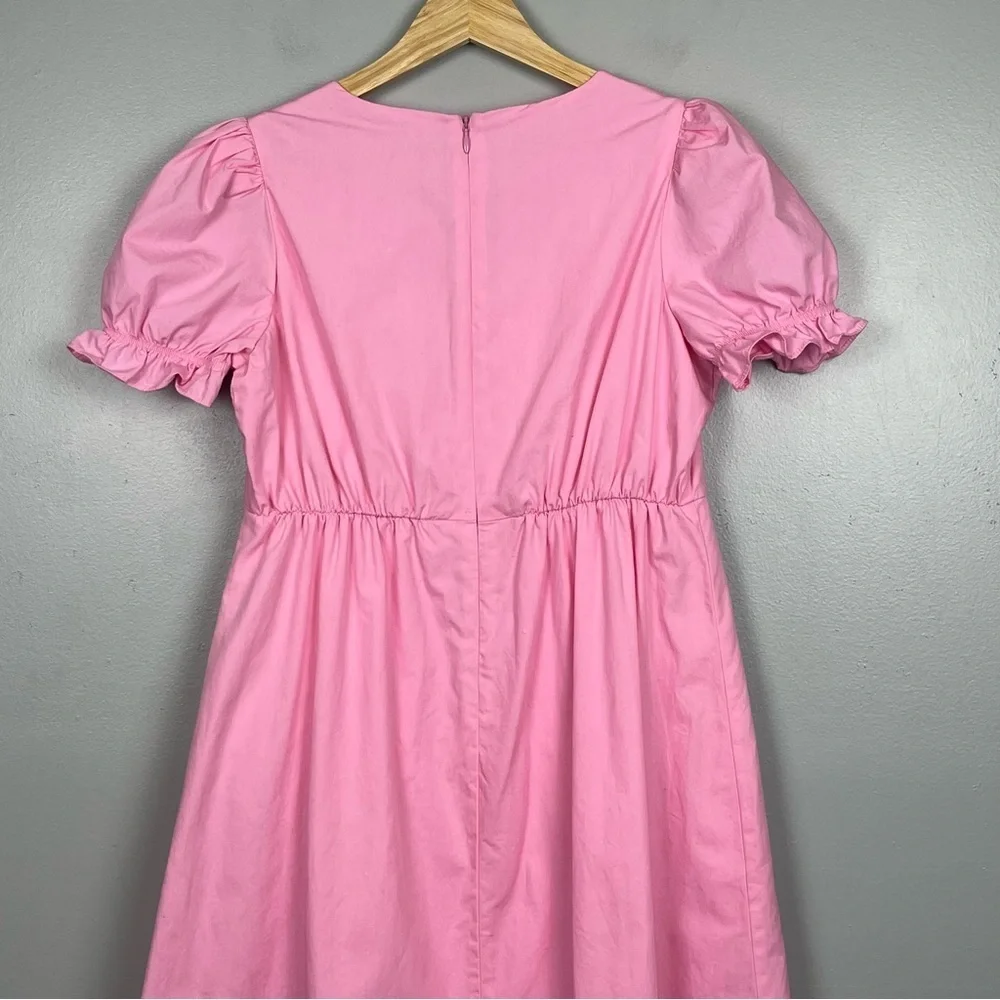 A Loves A girls pink faux wrap ruffle trimmed 100% cotton dress, large.